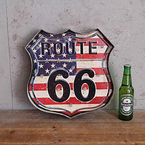 Sweet Fanmulin Metal Led Sign Decorative Bar Led Metal Wall Light Sign (Route 66) #TOP1
