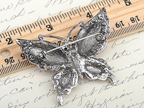 Alilang Rose Pink Czech Crystal Rhinestone Butterfly Pin Brooch Hand Painted Enamel #TOP2