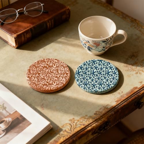 Image of 16 Sheets Retro Pattern Clay Texture Mat Mandala Flower Polymer Clay Texture Sheets DIY Tools for Pottery Earring Jewelry Making Stamp Engraving Machines, 3.9x2.6inch