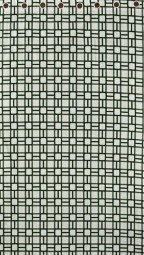 Image of Woah Geometric Pattern Grommet Curtains, 7 Feet for Living Room Bedroom|Geometric Pattern Faux Silk Room Darkening Door Curtains 4x7 feet (Green, Set of 2)
