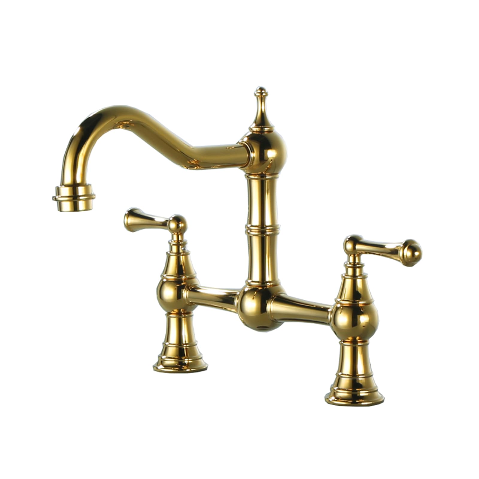 Robinet cuisine double trou 360 rotatif en laiton mitigeur