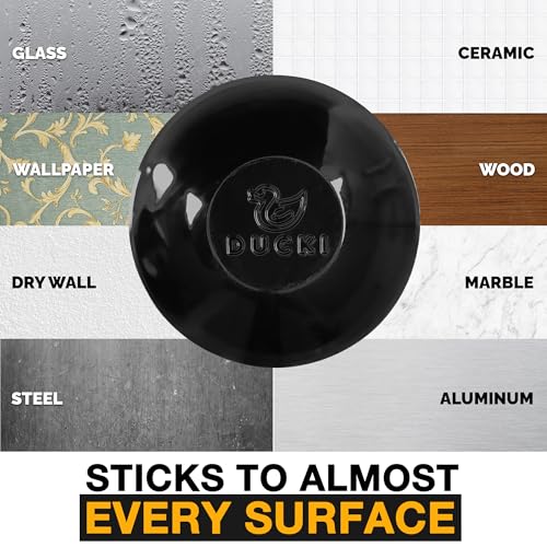 Image of Ducki Wall Protector - 4 Black Beads - Self Adhesive Reusable Solution to Stop Wall Damage and Noise from Doors, Fridge and More in Your Home or Office - Durable