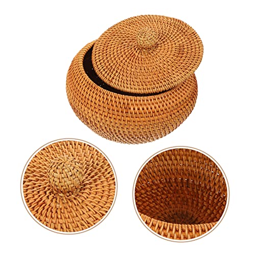 BESTonZON Cesta De Armazenamento De Vime Cesta De Bandeja Organizadora De Joias Para Cestas De Fruta