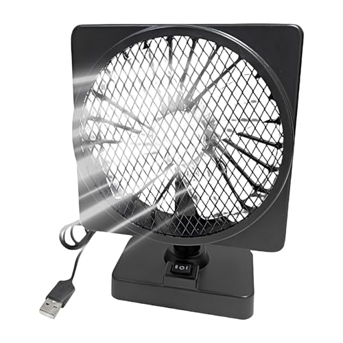 Genérico Ventilador de Coche 12V | Ventilador Refrescante 12V Para Automóvil | Rotación 360 Grados con USB para Vehículos Adultos y Niños Viajes Verano Coche Furgoneta SUV Autocaravana Barco