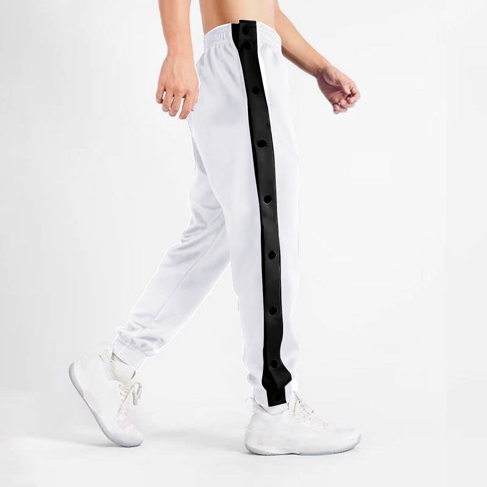 Pantalones de rehabilitación para mujer con apertura lateral – Pantalones de entrenamiento para hombre con botones laterales con botones – Pantalones de chándal para chicos – Pantalones deportivos