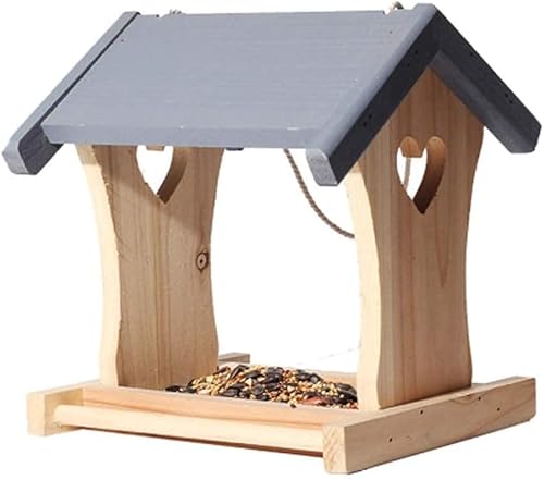 Catonlifer 野鳥の餌台 バードフィーダーバー餌台 鳥の餌箱駅 木製バードフィーダー 庭の屋外の供給するための耐久性のあるハンギングワイルドバードフィーダー (A)