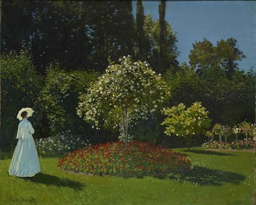Toile Dame au jardin de Claude Monet 60x90cm pour décoration salon
