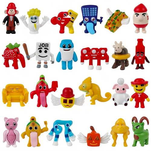 Mushplushies 24PCS Italian Brainrot Steal a Brainrot 67 Toys, 1.8" Brain Rot Action Figure, Valentines Day Gifts for Kids Birthday Party Favors Decorations