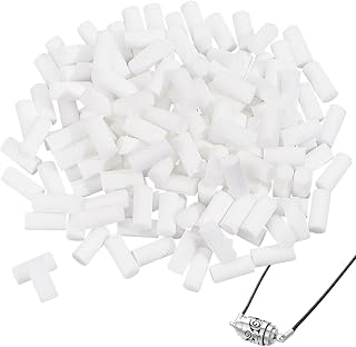 PH PandaHall 150pcs Diffuser Necklace Refill Sticks Scent Essential Oil Diffuser Sticks Replacement, 9x4mm White Fibre Cotton Core Absorbent Mini Replacement Refill Sticks for Aroma Necklace