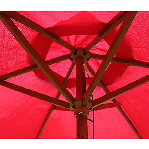 Parasol de madera UV50+ con base rellenable para sombra exterior 4