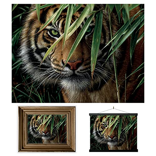 3D LiveLife Affiche Murales Lenticulaires Forêt d'Émeraude Deluxebase. Poster Tigre 3D sans Cadre. Décoration murale parfaite. Oeuvre Originale sous Licence de l'Artiste Renommé, Collin Bogle