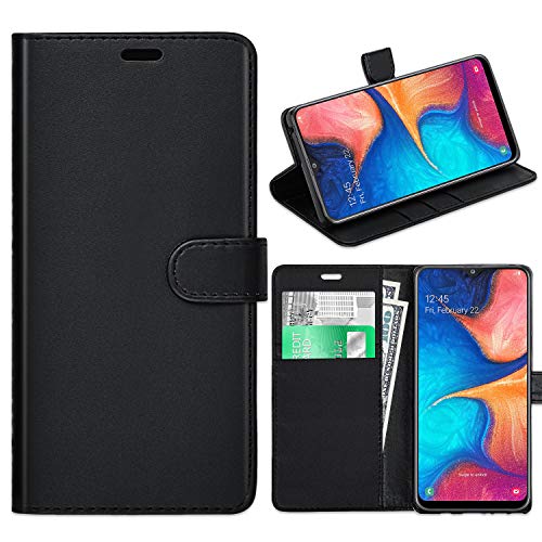 Galaxy A20e Case, Galaxy A20e Leather Case Galaxy A20e Book Flip Leather [Stand View] Wallet Case Cover for Samsung Galaxy A20e [Compatible With Galaxy A20e Screen Protector] (BLACK)