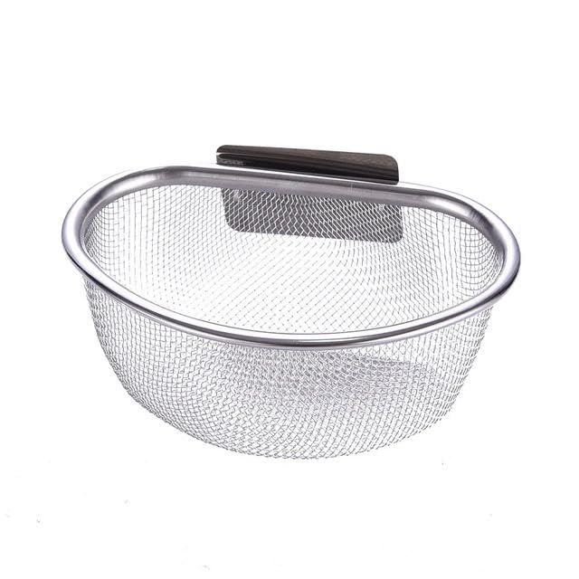 Stainless Steel Over-The-Sink Colander | Fine Mesh Strainer Basket with Expandable Handles | Rinse and Drain Fruits Vegetables | Wall Sink Compatible