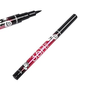 POPETPOP 2 Pcs Black Eyeliner Pen Smudge-Resistant Waterproof Liquid Eyeliner Quick-Drying Long-Wearing Liquid Eye Liner for All Skin