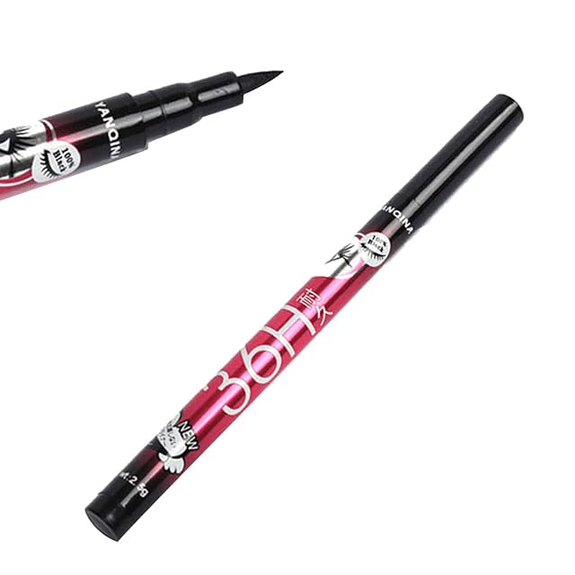 POPETPOP 2 Pcs Black Eyeliner Pen Smudge-Resistant Waterproof Liquid Eyeliner Quick-Drying Long-Wearing Liquid Eye Liner for All Skin