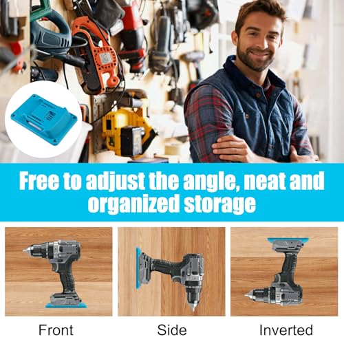 4 Stück Wandhalterung Werkzeughalter für Makita 18v Elektrowerkzeug, 11,4x8,1cm Bohrerhalter für Elektrowerkzeuge mit 16 Schrauben, Werkzeughalter für die Wand für Werkstatt Garage Maschine Verwenden