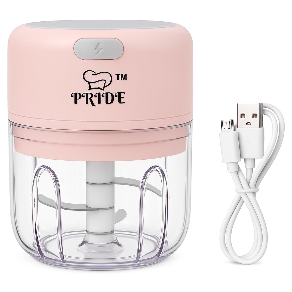 Mini Electric Chopper for Kitchen | USB Rechargeable | 250ml | Cordless, Portable & Powerful | 30W Motor | Onion, Garlic, Veg, Meat Cutter