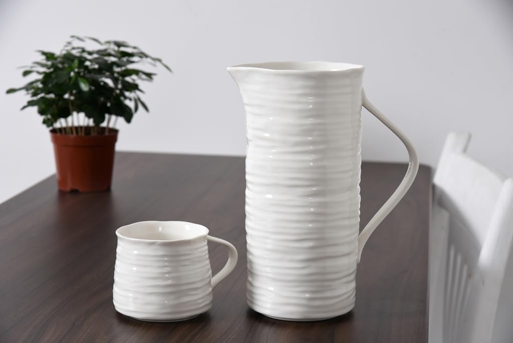 Pampa Bay Le Blanc Pitcher, 7.25" x 4.5" x 9.5"