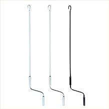 Framig Universal Maneuver Rod for Awning, Length 120 – 180 – 220 cm, White, Ivory, Black with Steel Hook. (1 – White, 120 cm)