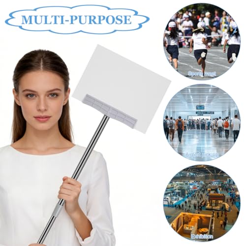 DOITOOL Handheld-SchilderstäNder, Edelstahl Schilderhalter Stab, Handlicher Schildhalter InfostäNder Information Stand FüR Sportveranstaltungen Flughafen PräSentationen Und Warnschilder Leicht Tragbar