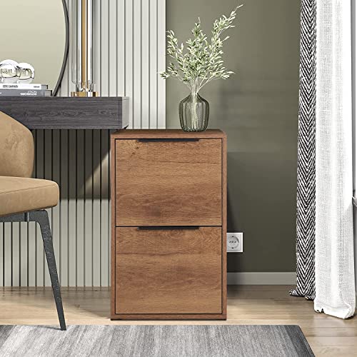 Gedelite Wooden File Cabinet 2 Drawer, Filing Cabinet For Letter Hanging Files, Vertical File Cabinets For Home Office, Brown. #TOP5