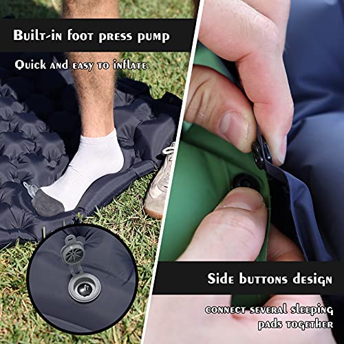 Wolf Walker Camping Sleeping Pad For Backpacking Hiking Traveling Ultralight Sleeping Mat Self-Inflatable Waterproof Portable Compact Air Mattress Green #TOP3
