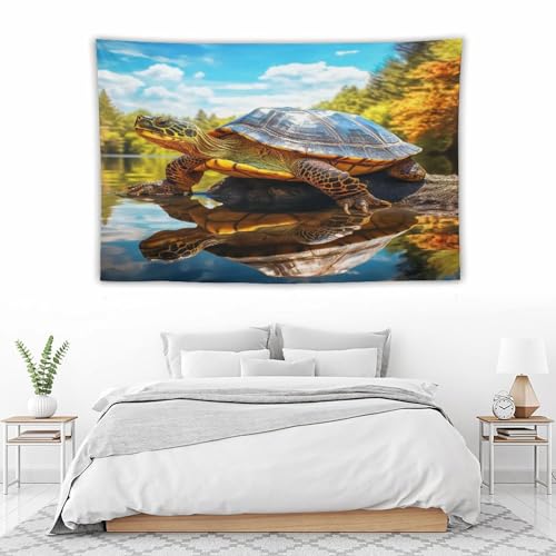 Tapisserie murale tortue cache misere mur etudiant grand tissu de decoration chambre 150x230 - 5
