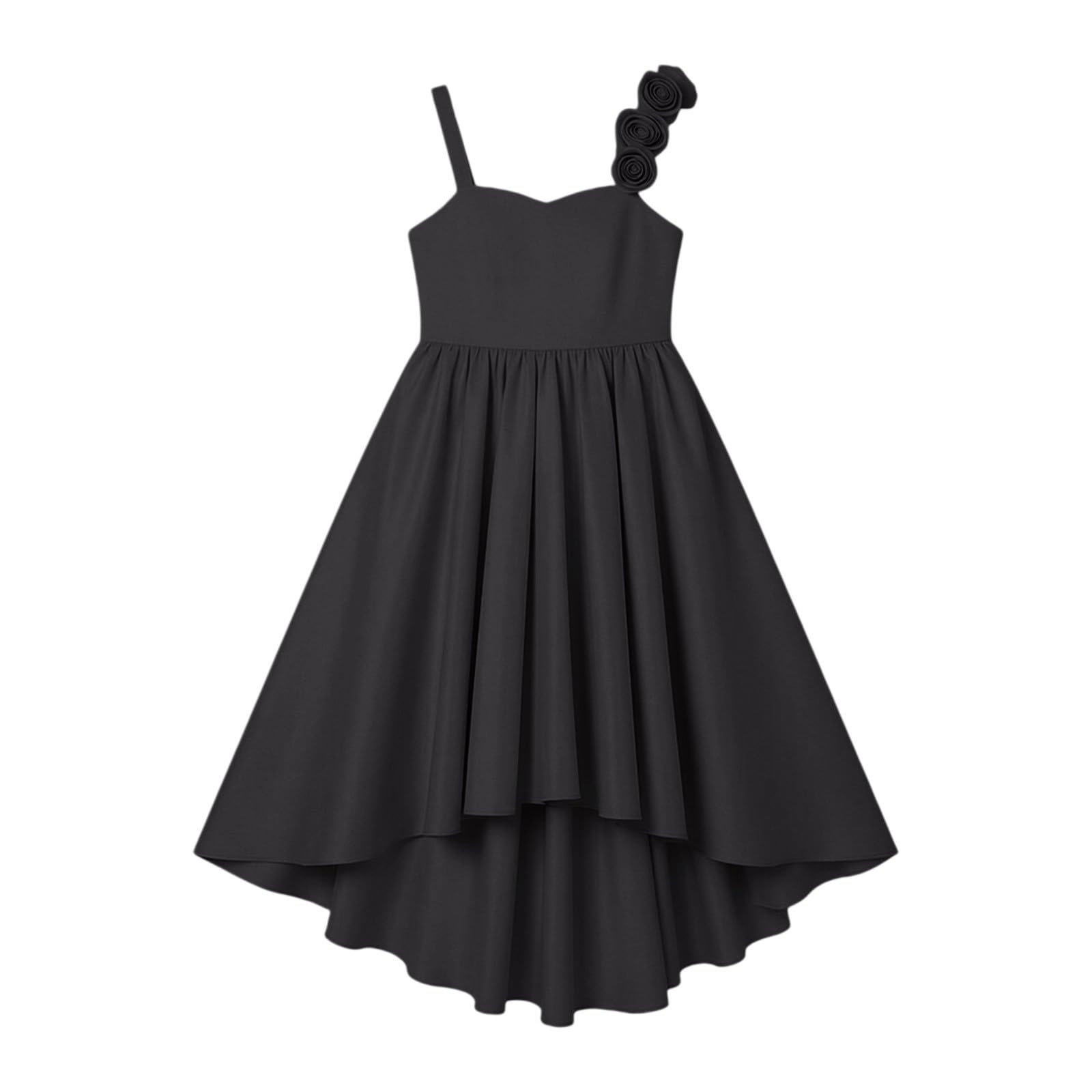 Vestito da festa per ragazze Principessa Compleanno Senza Maniche A Line Alto Basso Abito Fiore Ragazza Abiti da Damigella D'Onore Formale