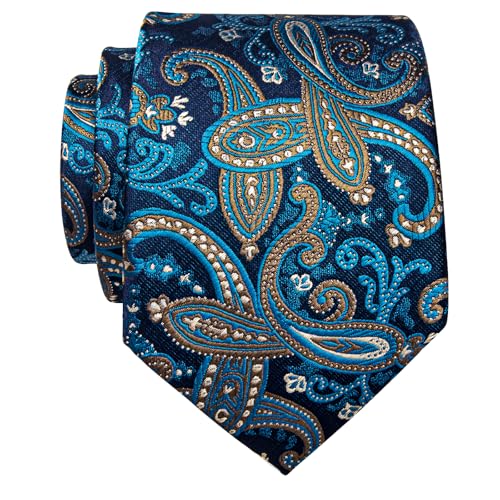 Image of YourTies Paisley Men's Necktie Woven Silk Floral Ties for Men Designer Formal Business Party Wedding