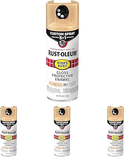 Vista 398 de Rust-Oleum 376885 Pintura en aerosol 5 en 1 personalizada para prevención del óxido, 12 onzas, transparente brillante