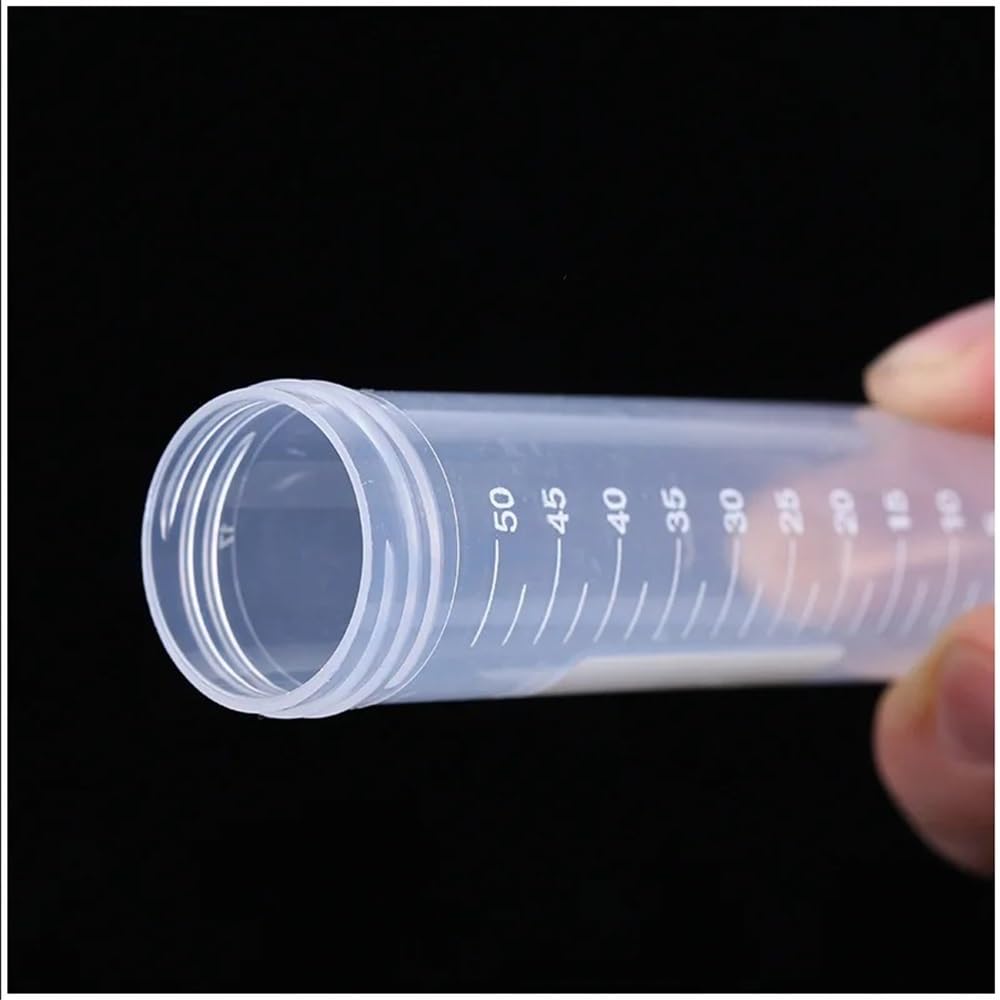 Vetreria da laboratorio 50 provette da centrifuga a fondo conico in plastica da 50 ml con tappo a vite graduato for laboratorio(Orange 50pcs)