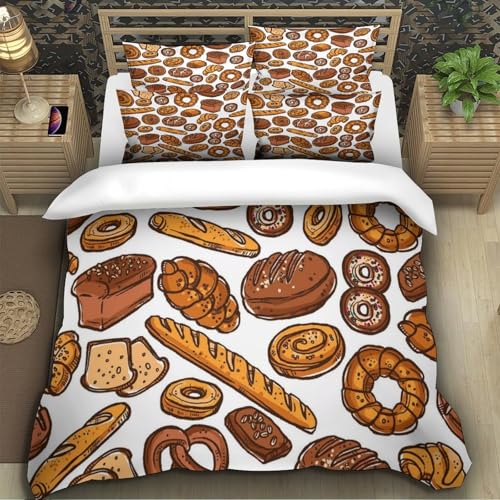 Parure de lit microfibre super douce avec impression 3D produits de boulangerie - 5