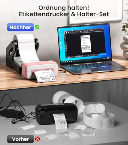 Imprimante d'étiquettes Bluetooth Phomemo avec support pour PC et smartphone
