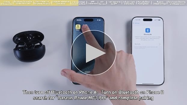 Baseus Bowie MC1 Pro ワイヤレスイヤフォン IP67 Bowie MC1 Pro イヤーカフ型 完全ワイヤレスイヤホン