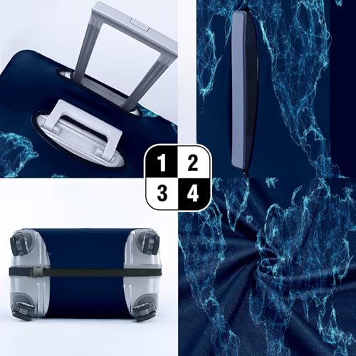 Travel Luggage Cover Suitcase Protector Scratch-Resistant Fit Not Included Suitcase Map Of The Connected World M-22-24in3