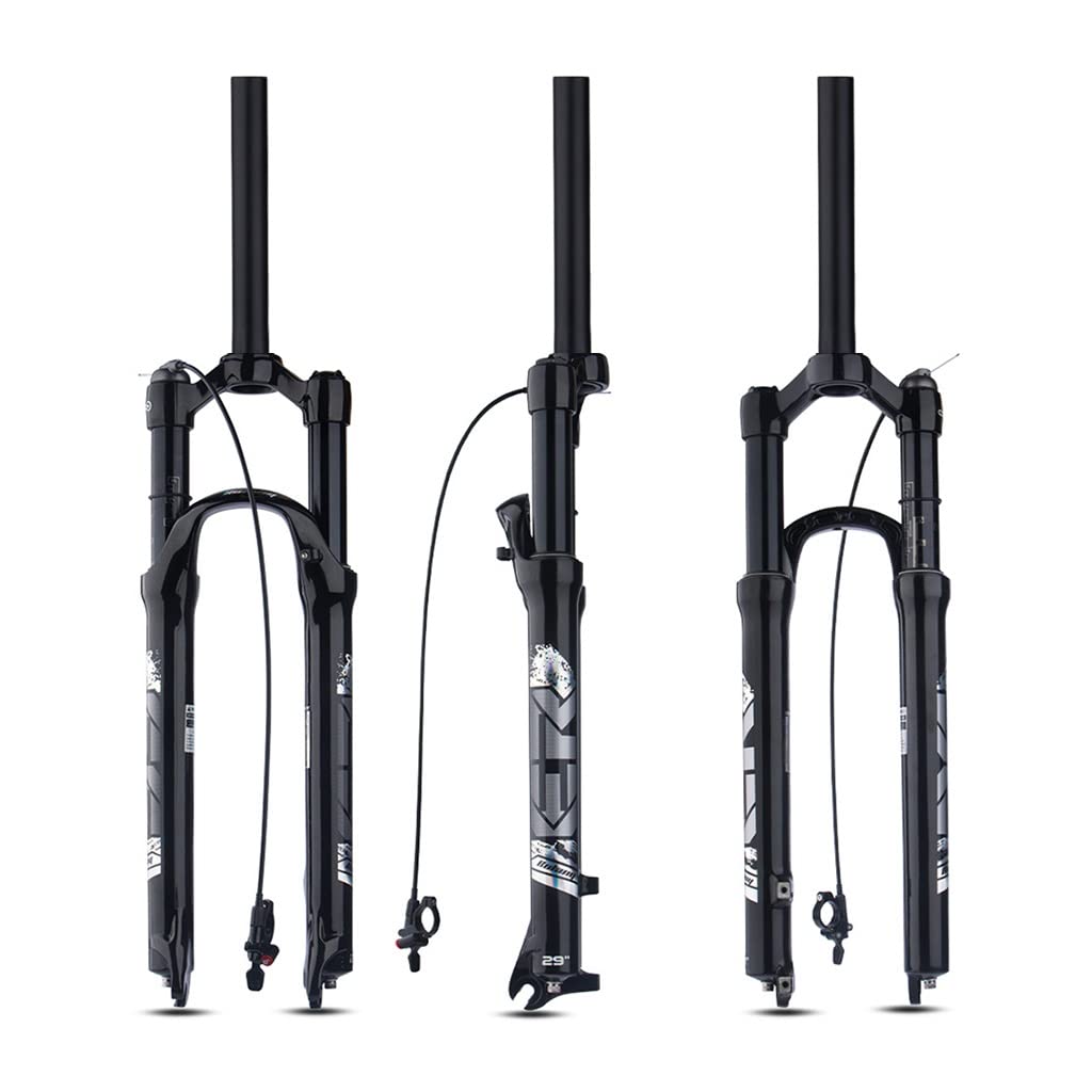 WIQUYBML Bike Suspension Fork, Mountain Forks 26 27 5 29 Inch Bicycle Front Fork Remote Lockout Travel 100Mm Air