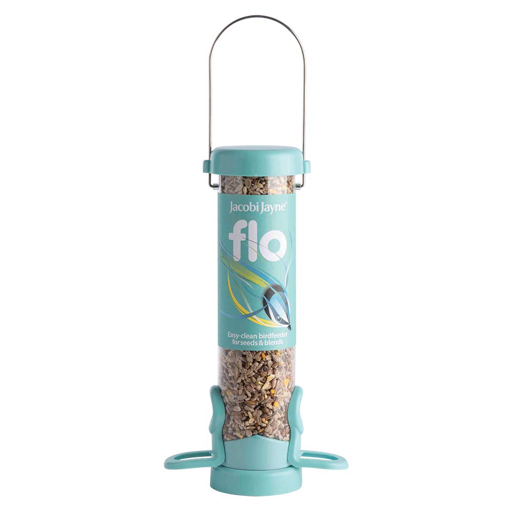 Jacobi Jayne® flo™ Bird Feeder - Bird feeders for small birds. Easy clean bird seed feeder. Won't clog or block. Flo™ hanging bird feeder for wild bird seed. 2 YEAR GUARANTEE. Classic green, small. — view 19