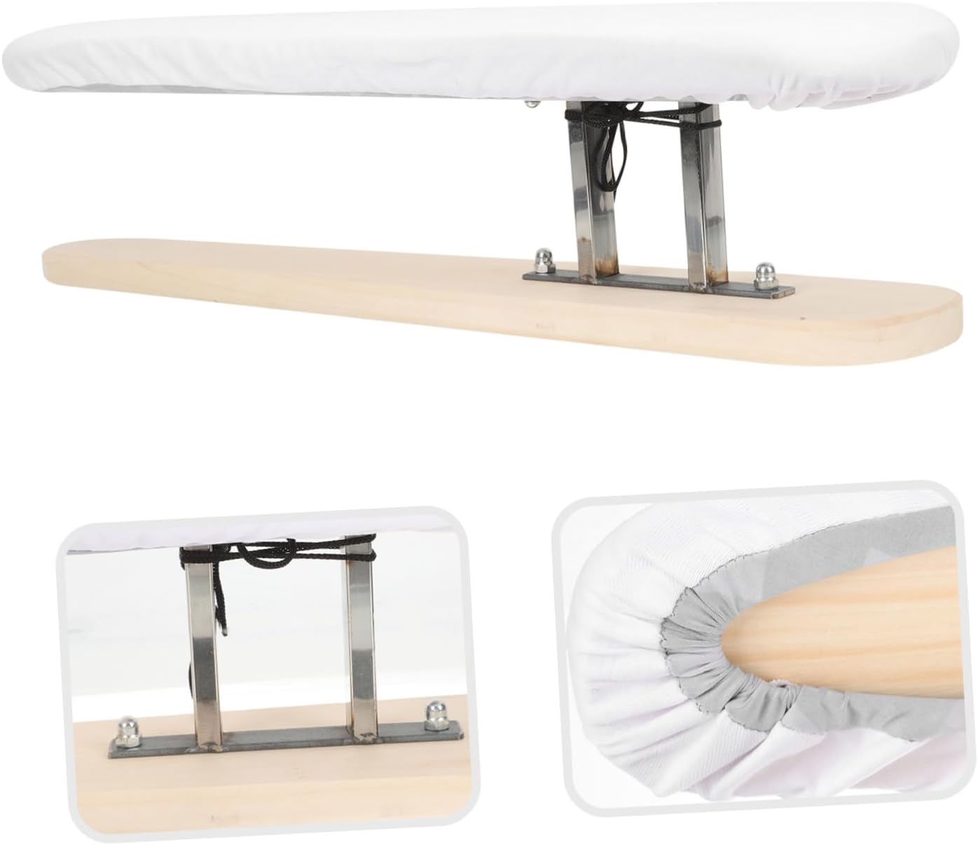 DECHOUS Compact Portable Wood Ironing Board with Thick Stable Support and Smooth White Surface Lightweight Tabletop Ironing Desk for Home Garment Steamer and Tailoring Use