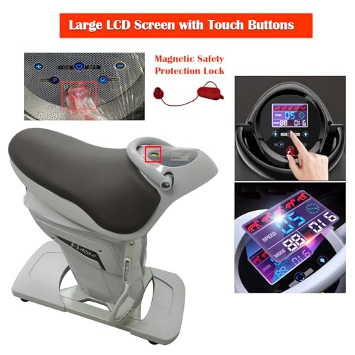 Máquina Simuladora Eléctrica de Equitación para Fitness, 110 V, Carga Máxima 264 lb, 3 Modos de Programa, 20 Velocidades, Interruptor de Seguridad, Entrenamiento Integral para Brazos, Cintura, Piernas y Abdomen, Color Gris para Gimnasio en Casa miniatura 3