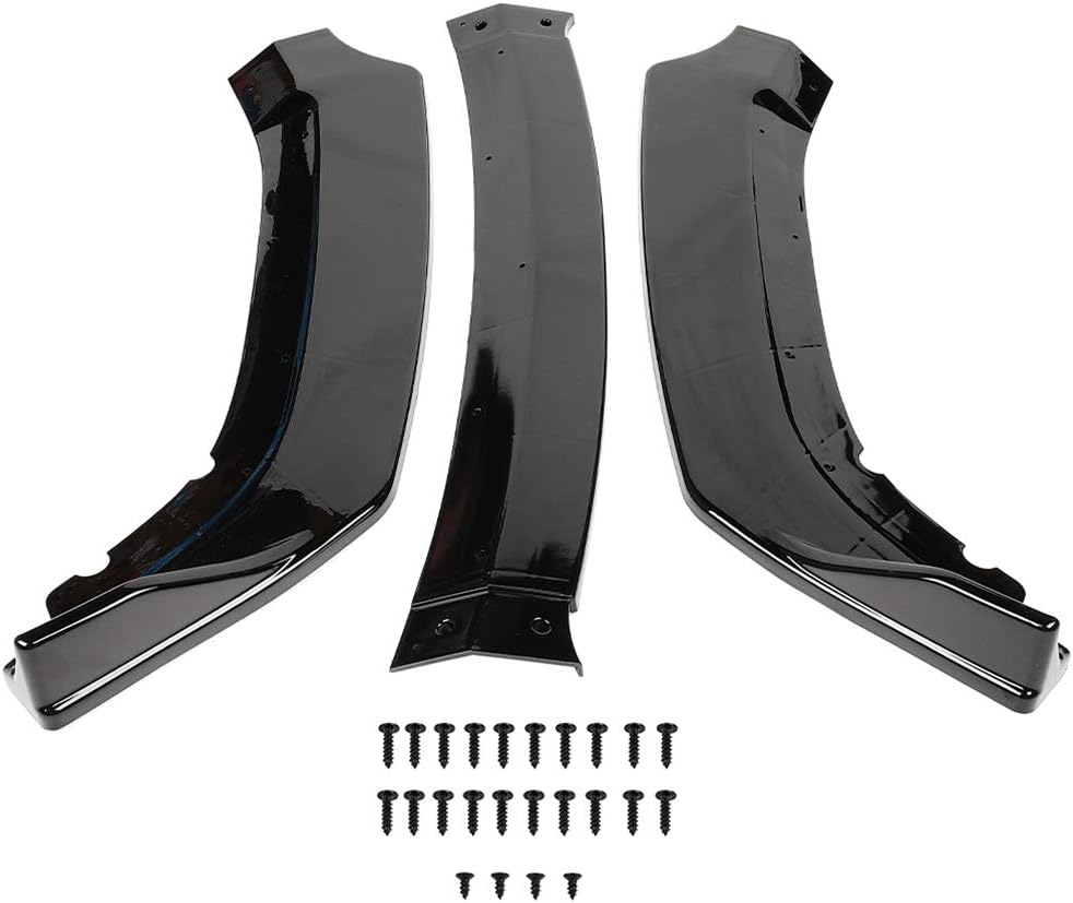 3Pcs Front Bumper Lip for Honda for Civic 1.5L/2.0L 2016-2021, Front/Lower, ABS/Glossy Black Air Dam Deflector