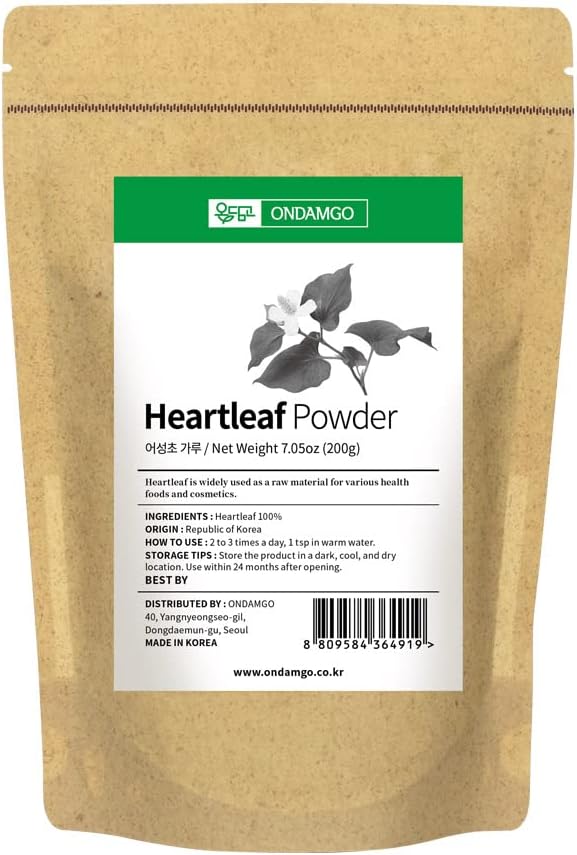 Pure Houttuynia Cordata Powder, Traditional Asian Herbal Tea Ingredient_200g (7.05 oz)