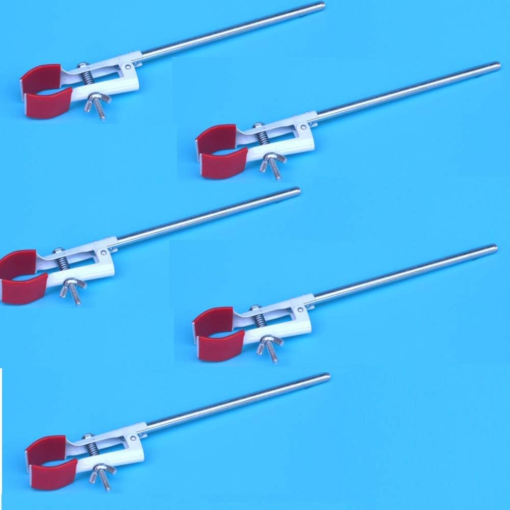 5 Pcs Lab Clamp Retort Prong Jaw 2 Finger 10-50mm Adjustment，Rubber Jaws Labs Universal Clamp (5)