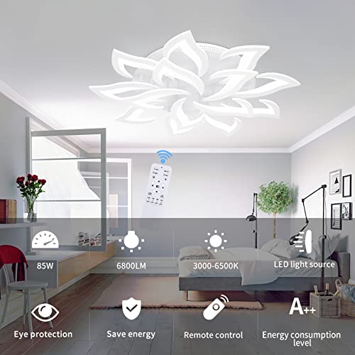 Abaniolighting Modern Led Ceiling Lights With Remote Control,Led Chandeliers Flush Mount Ceiling Lights Living Room Lamps,Close To Ceiling Light Fixtures For Bedroom Dinning Room 85W Φ36 (14 Lights) #TOP2