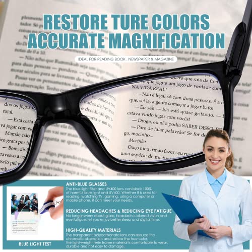 Danamy Reading Glasses Blue Light Blocking Glasses Women/Men - 6Pack Computer Readers Anti Glare Filter Square Frames Eyeglasses #TOP5
