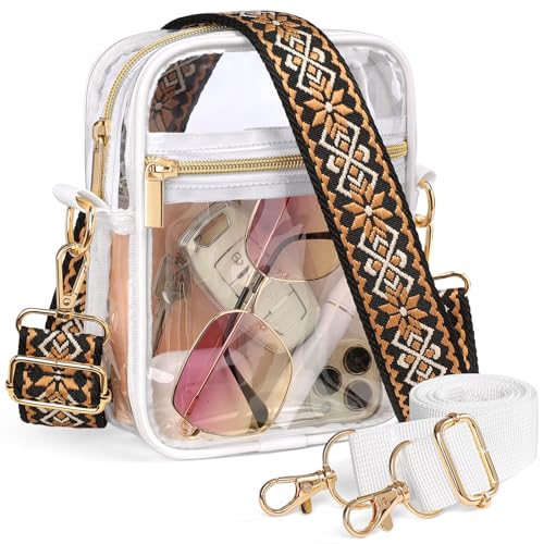 Image of PACKISM Clear Bag for Stadium Events - Clear Purses for Women Transparent Crossbody Messenger Bag for Concerts Game Day