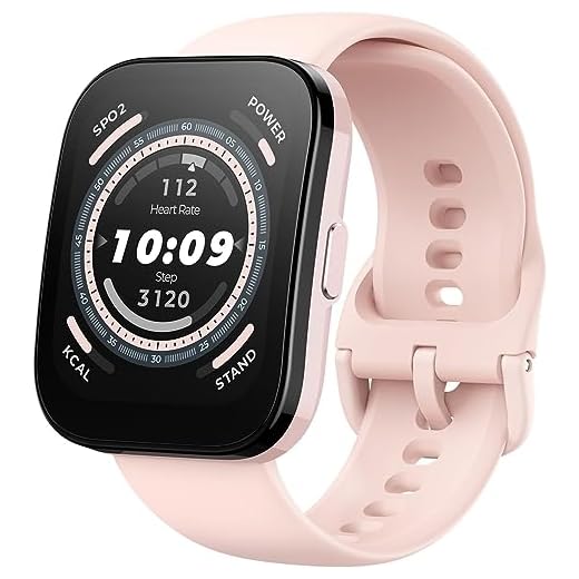 Amazfit Bip 5 Smart Watch 46mm, GPS, Alexa Built-in, Bluetooth Calling, 10-Day Battery (Pink)