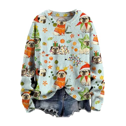 Pink Palm Puff Hoodie Womens Fleece Jackets Full Zip Christmas Jumpers for Women Plus Size Long Sleeve Knit Sweater Fashion Christmas Artistic Print Sweatshirts Casual Crewneck