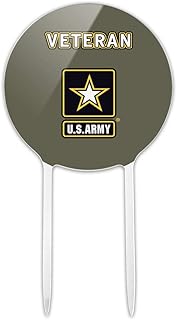 Acrylic U.S. Army Veteran Logo Cake Topper Party Decoration for Wedding Anniversary Birthday Graduation