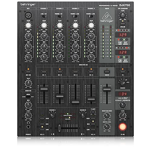 Behringer PRO MIXER DJX750 Mezclador de DJ profesional de 5 canales con efectos digitales avanzados...