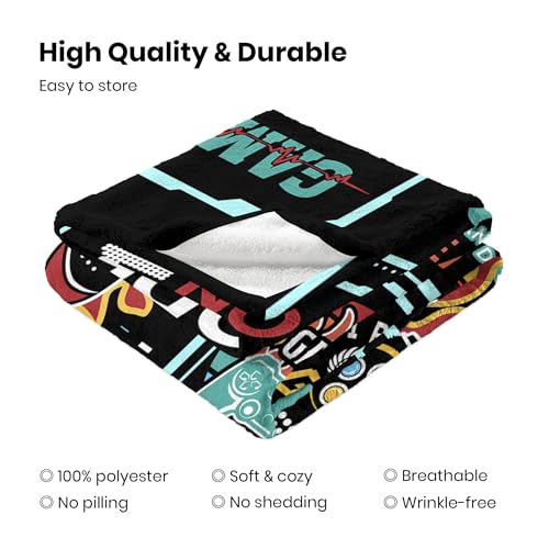 Image of Game Controller Blanket for Boys Men, Soft Cozy Gaming Throw Blanket for Couch Travel, Gamer Gifts for Men Kids Teen Dad Son Boyfriend Birthday Easter Christmas Graduation Room Decor 50x60 Inches